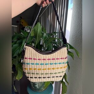 Brighton Woven Shoulder Bag with Multicolor Accents